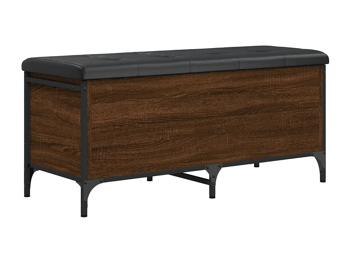 Panca portaoggetti in rovere marrone 102x42x45 cm in derivati del legno