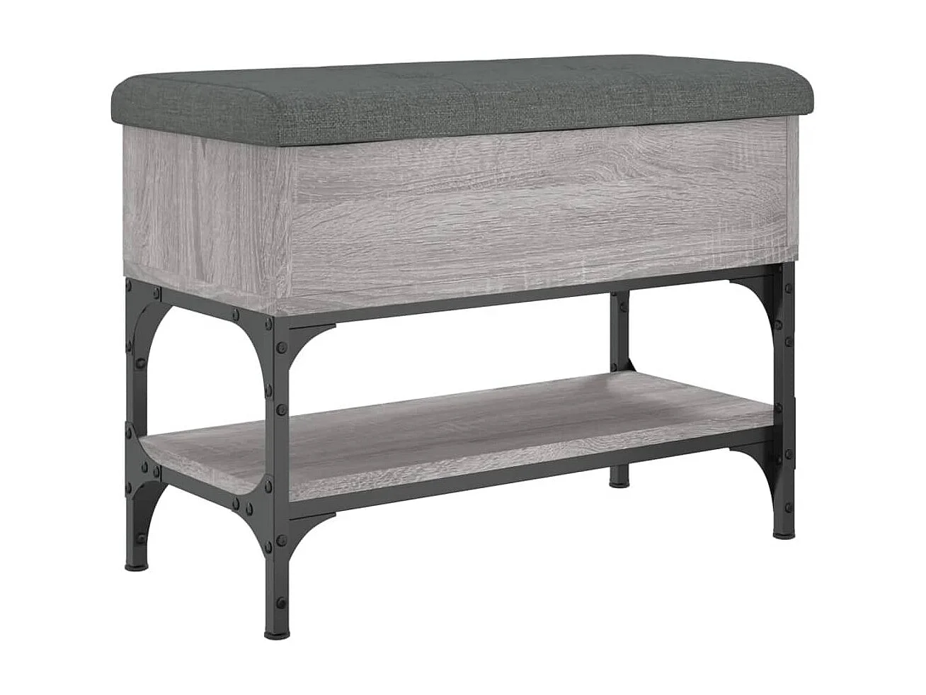 Sonoma graue Schuhbank 62x32x45 cm, Holzwerkstoff