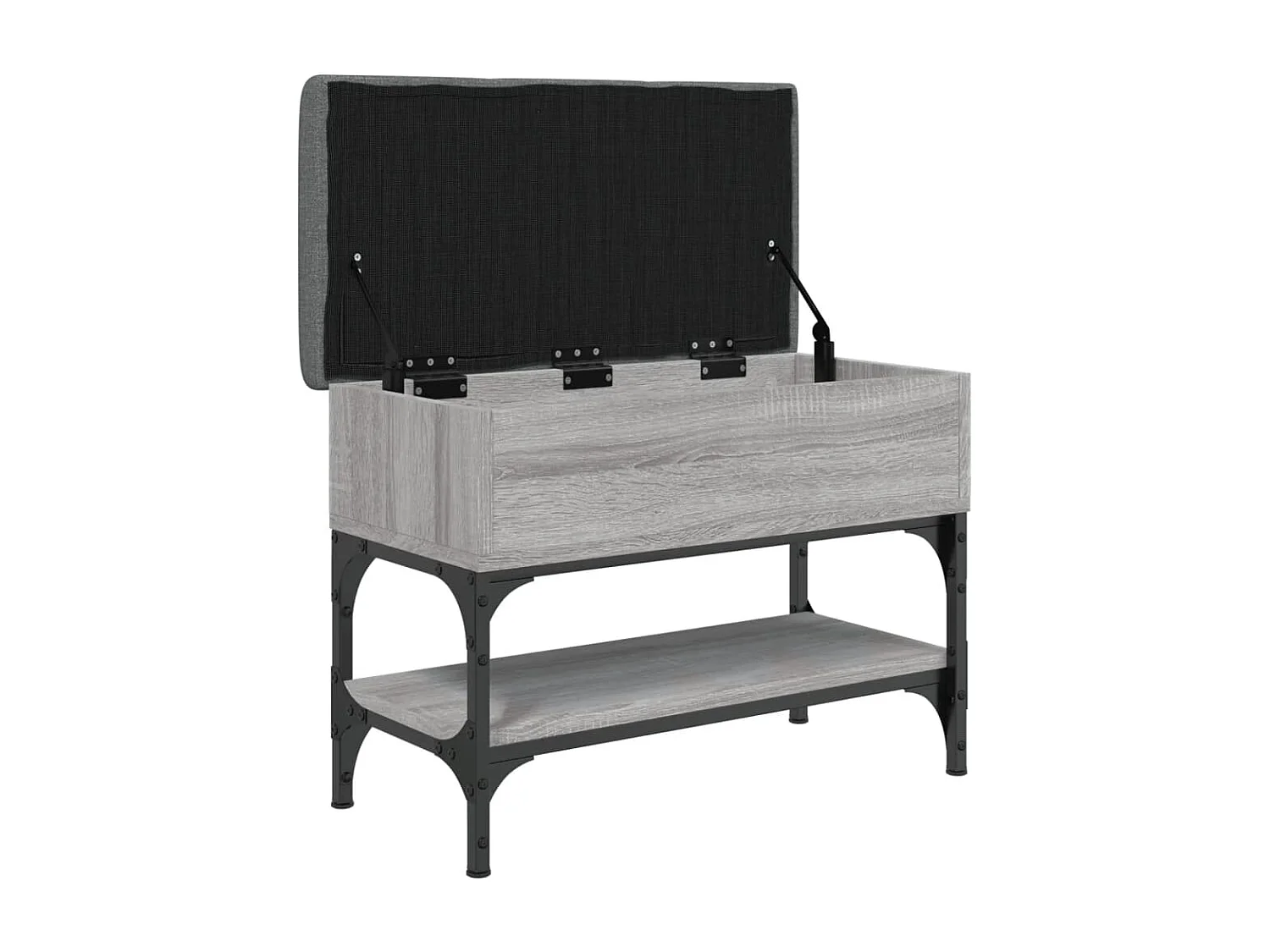 Sonoma graue Schuhbank 62x32x45 cm, Holzwerkstoff