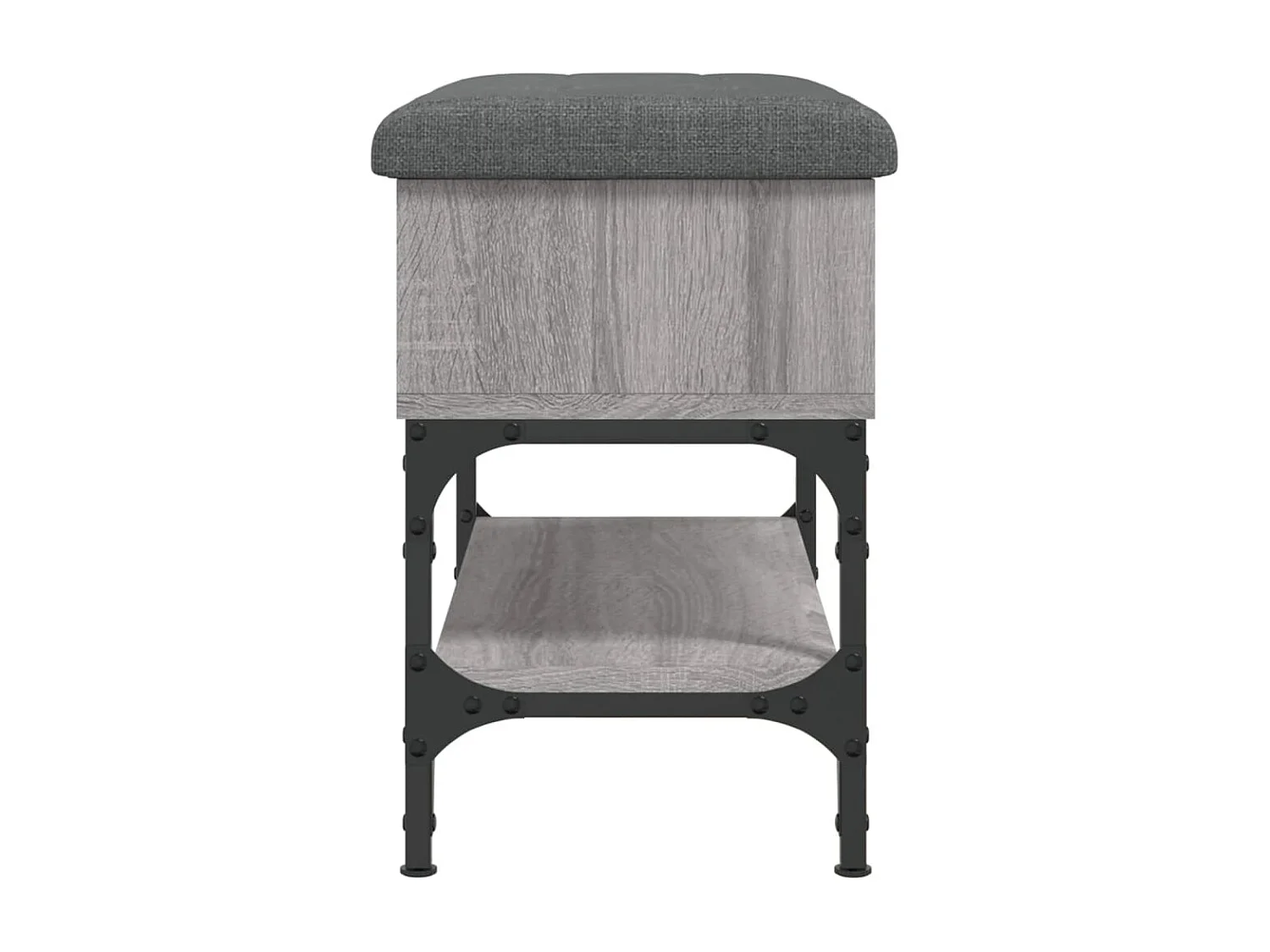 Sonoma graue Schuhbank 62x32x45 cm, Holzwerkstoff