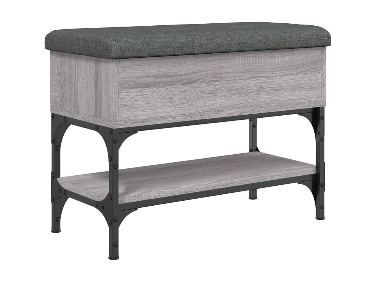 Sonoma graue Schuhbank 62x32x45 cm, Holzwerkstoff
