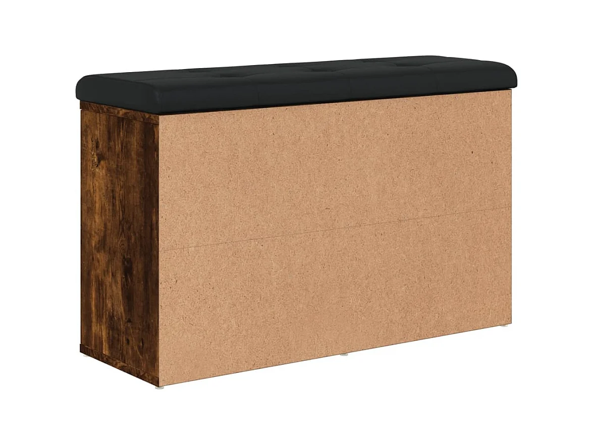 Gerookt eiken schoenenbank 82x32x50 cm samengesteld hout