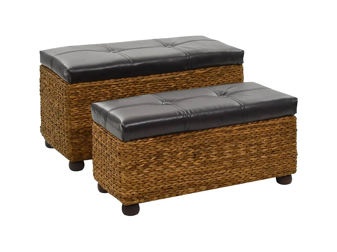Set da panca set di 2 giacinti d'acqua marroni