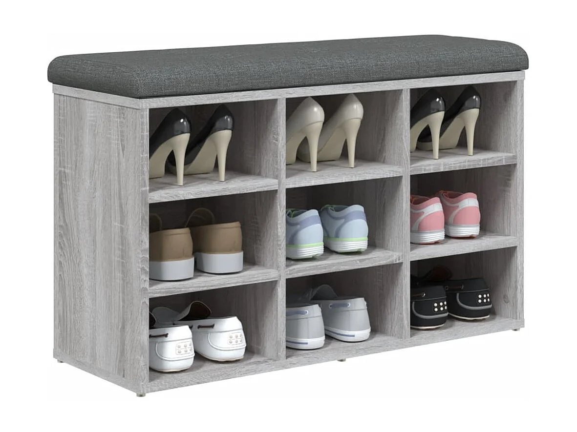 Banc à chaussures sonoma gris 82x32x50 cm bois d'ingénierie