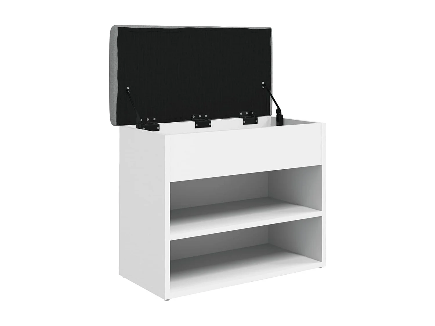 Banc à chaussures blanc 62x32x50 cm bois d'ingénierie