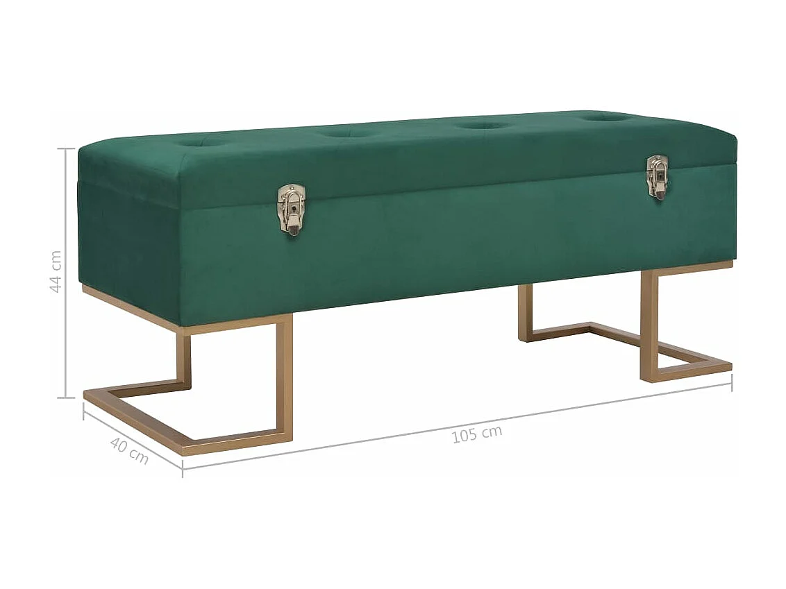 Banc avec compartiment de rangement 105 cm Vert Velours