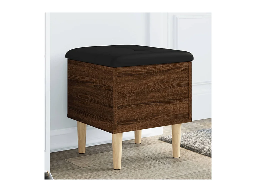Banc de rangement chêne marron 42x42x46 cm bois d'ingénierie
