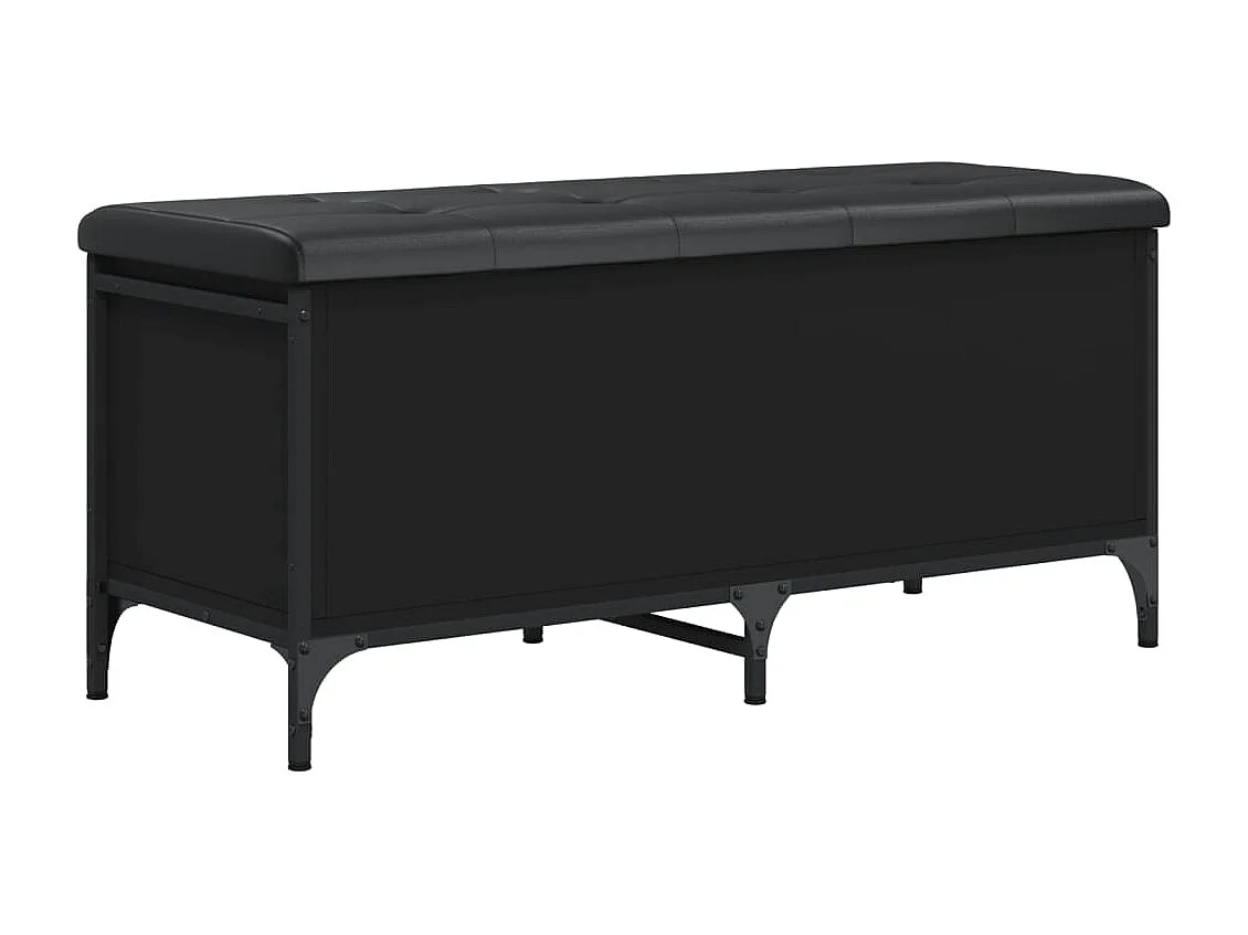 Banc de rangement noir 102x42x45 cm bois d'ingénierie
