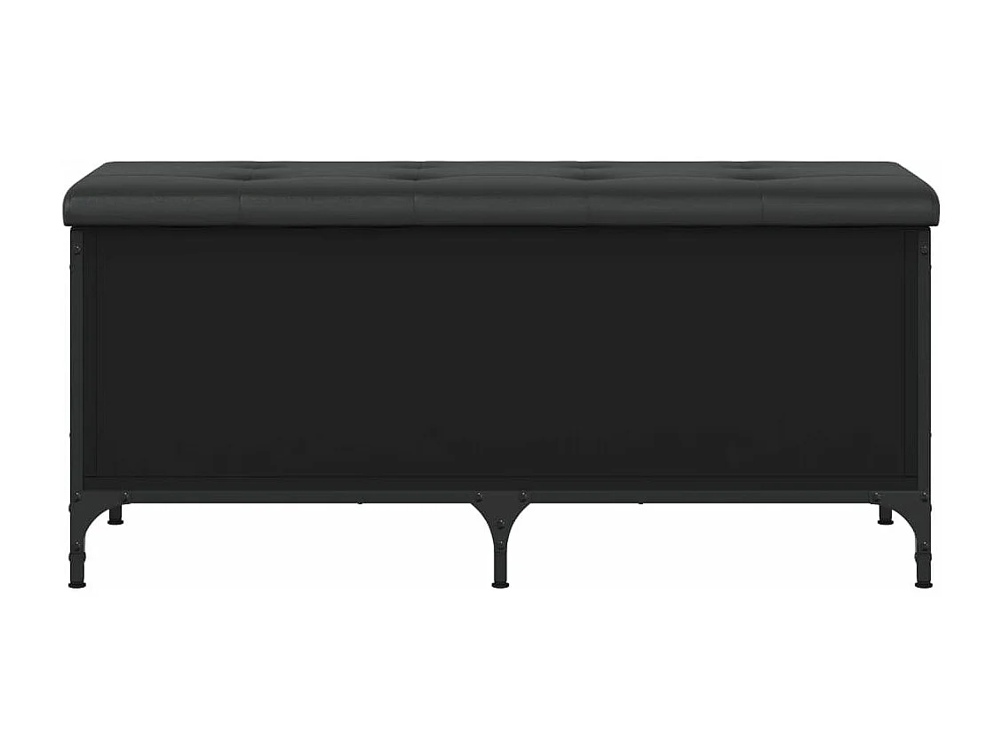 Banco de almacenaje negro 102x42x45 cm de madera contrachapada