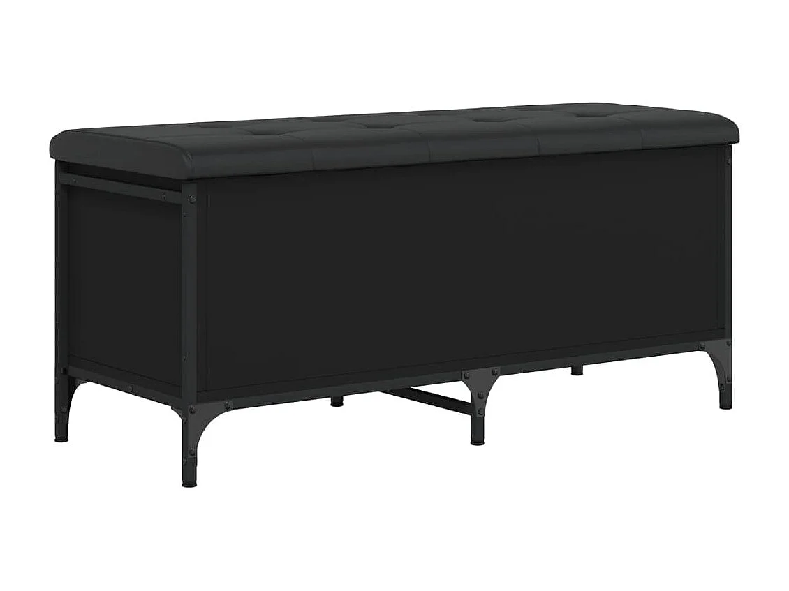 Banco de almacenaje negro 102x42x45 cm de madera contrachapada