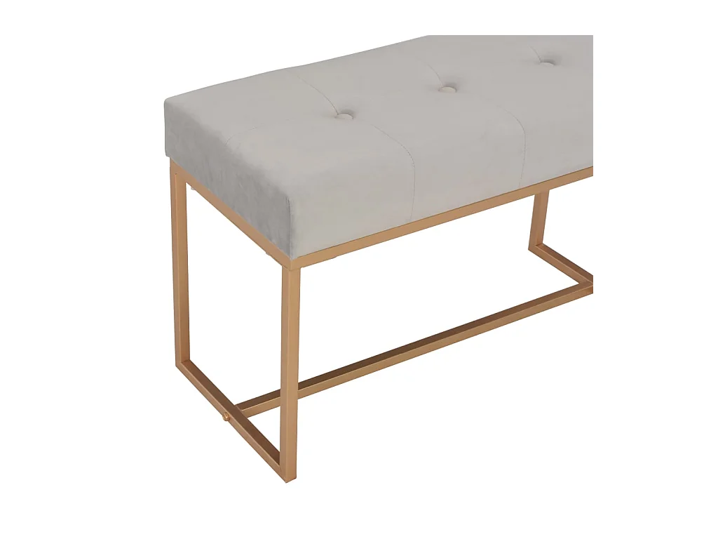 Banc 80 cm Gris Velours