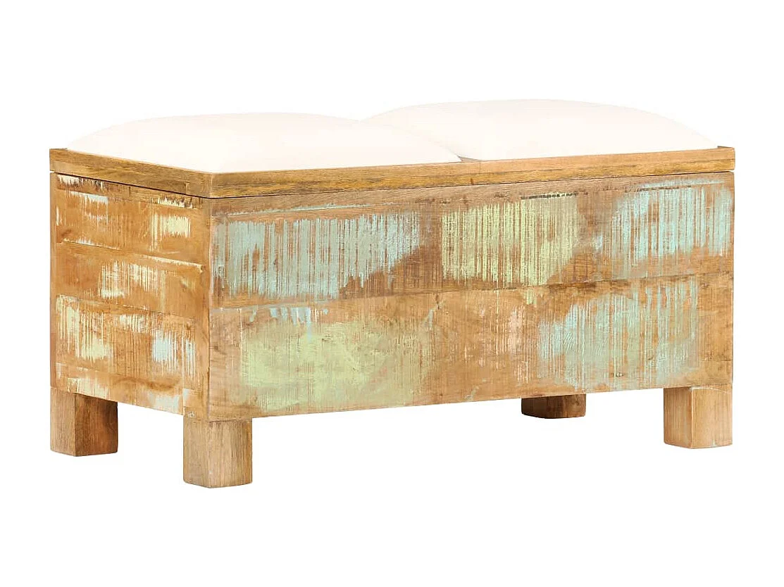 Banco de armazenamento Madeira maciça reciclada 80 x 40 x 40 cm