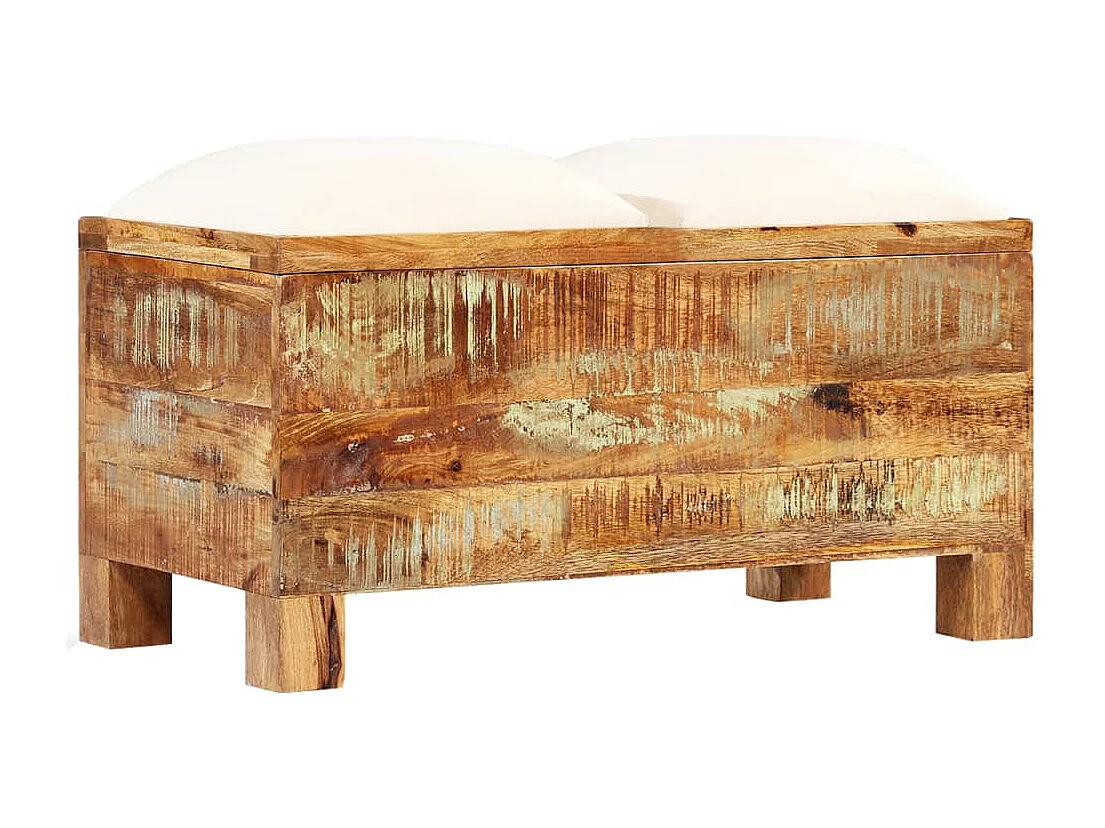 Panca portaoggetti Legno massiccio riciclato 80 x 40 x 40 cm