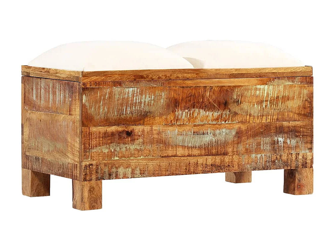 Panca portaoggetti Legno massiccio riciclato 80 x 40 x 40 cm