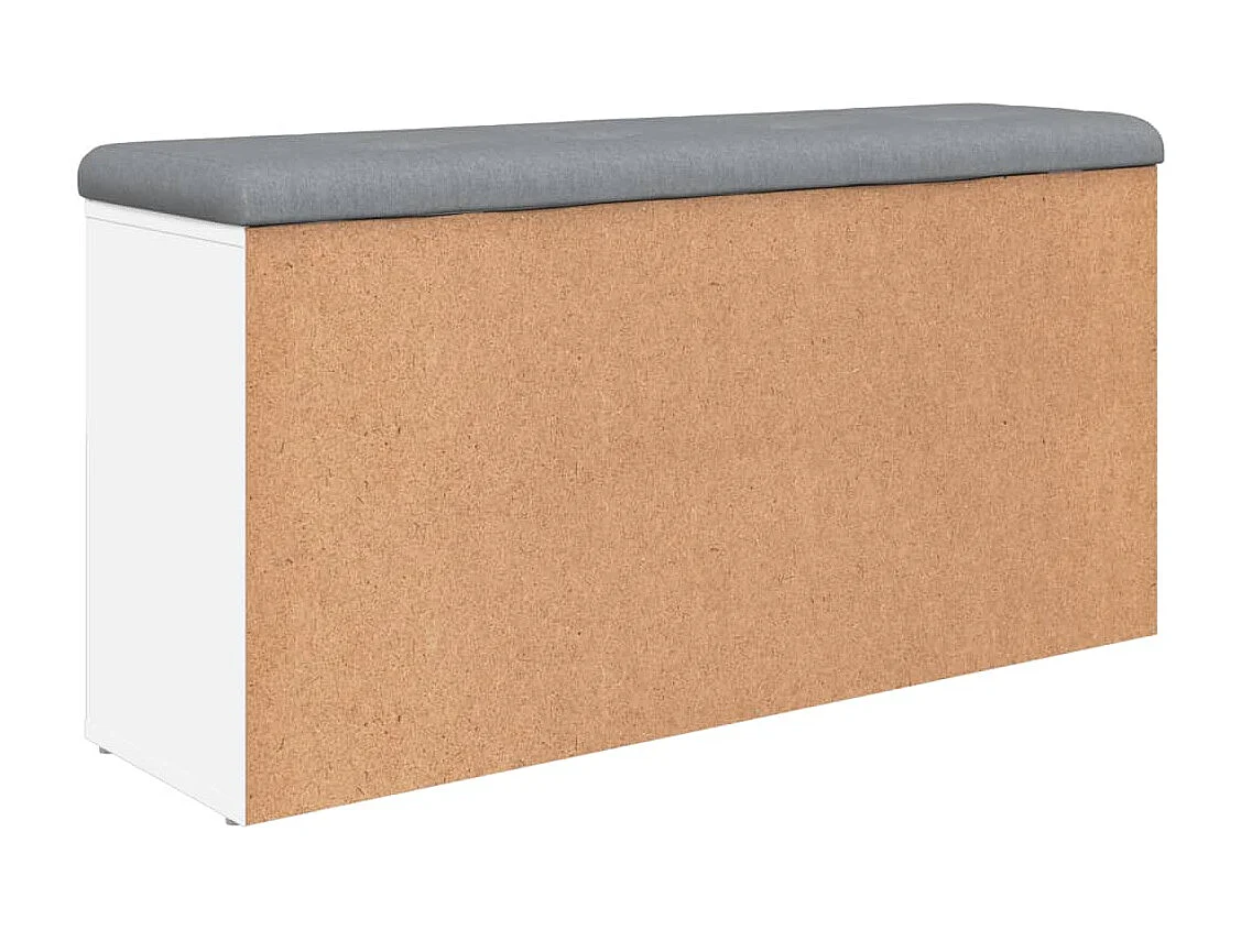 Banc à chaussures blanc 102x32x50 cm bois d'ingénierie