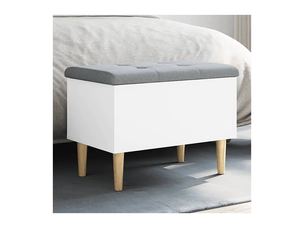 Banc de rangement blanc 62x42x46 cm bois d'ingénierie