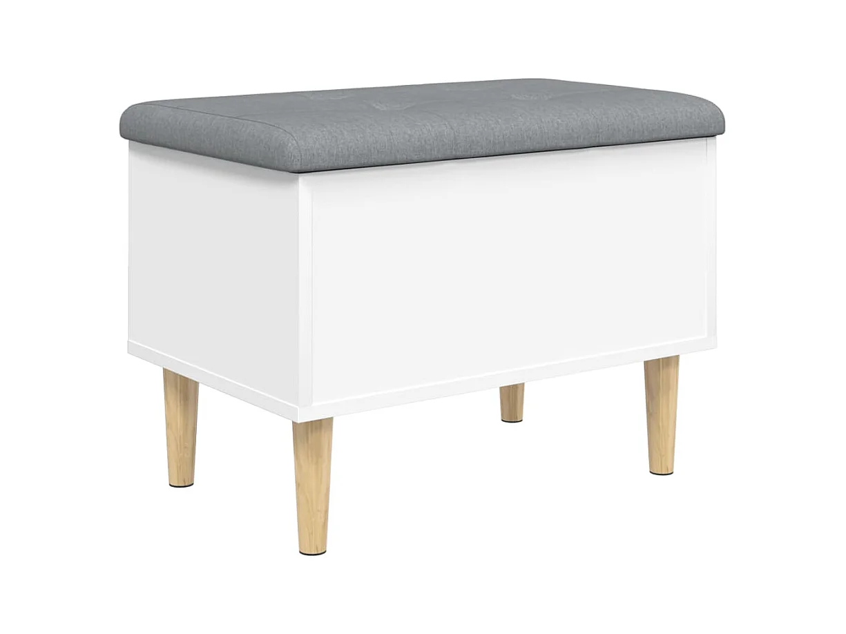 Banc de rangement blanc 62x42x46 cm bois d'ingénierie