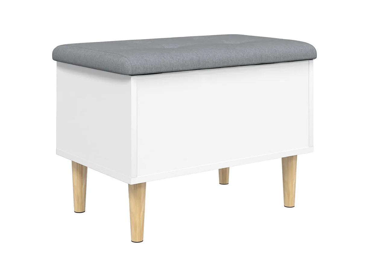 Banc de rangement blanc 62x42x46 cm bois d'ingénierie