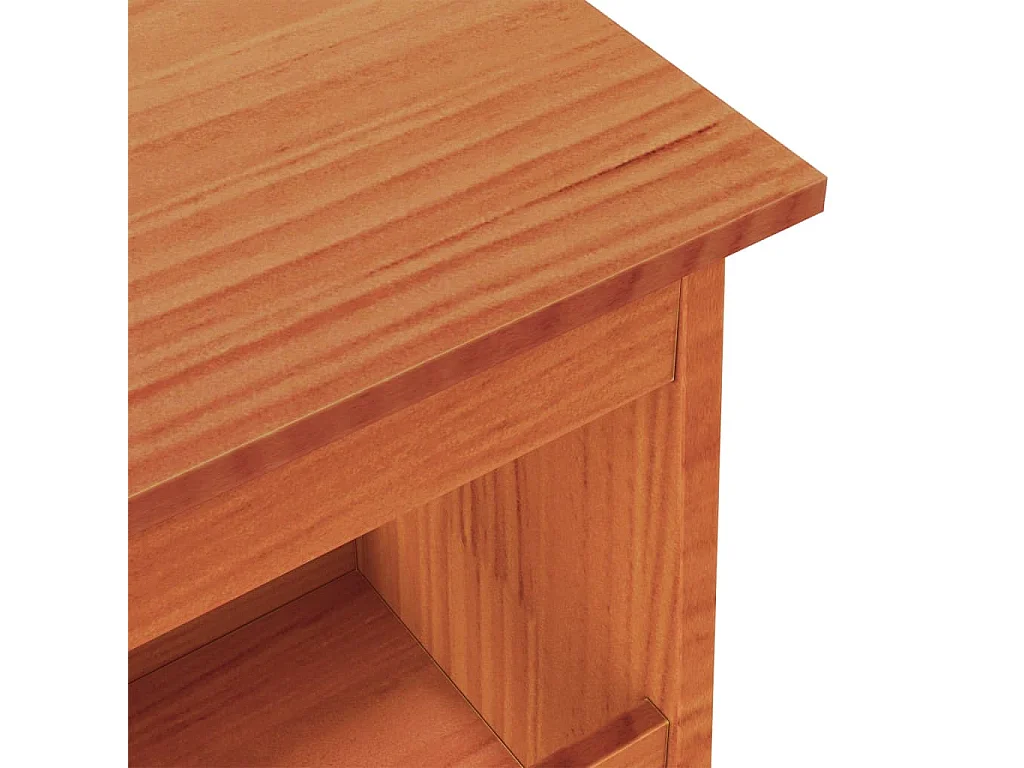 Eingangsbank aus braunem Wachs, 160 x 28 x 45 cm, massives Kiefernholz