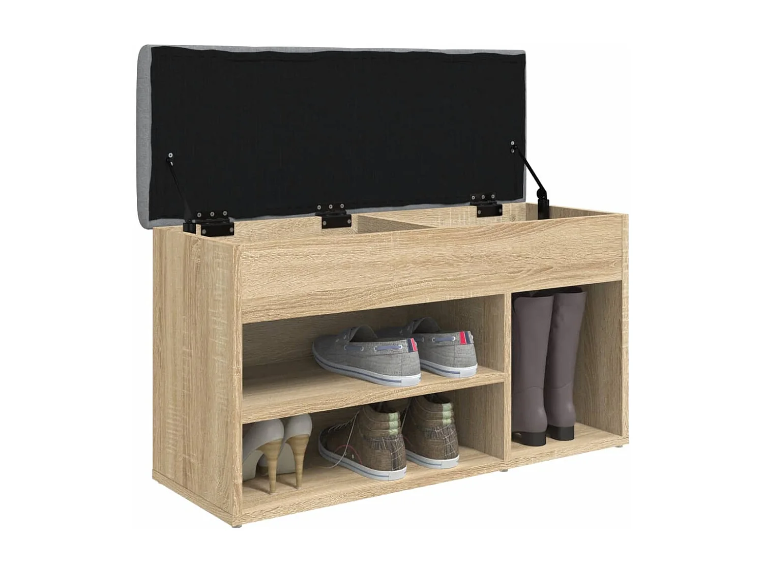 Banc à chaussures chêne sonoma 82x32x45,5 cm bois d'ingénierie
