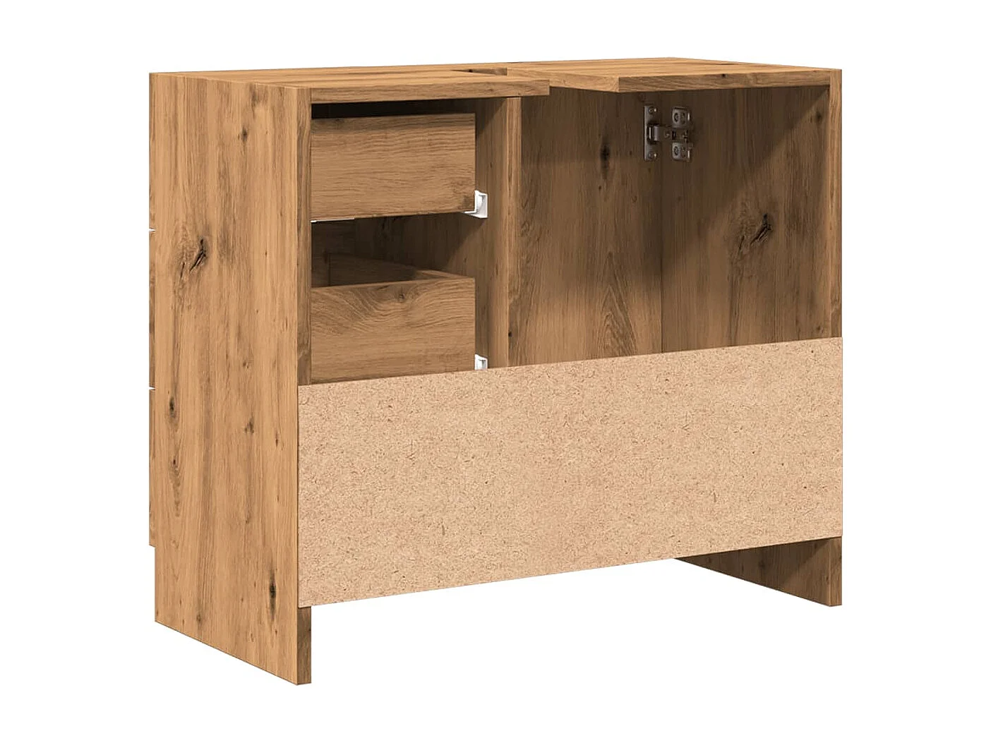 Ambachtelijk eiken wastafelkastje 63x30x54 cm samengesteld hout