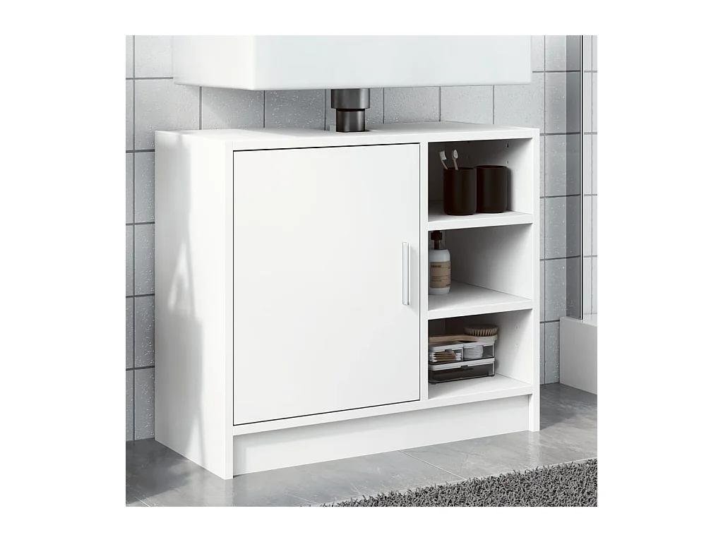 Mobile lavabo bianco 63x29x55 cm in derivati del legno
