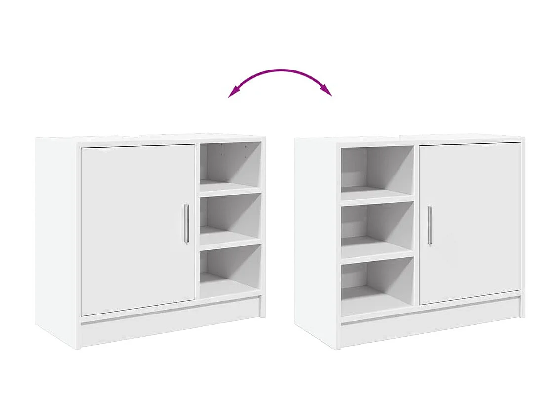 Armoire de lavabo blanc 63x29x55 cm bois d'ingénierie