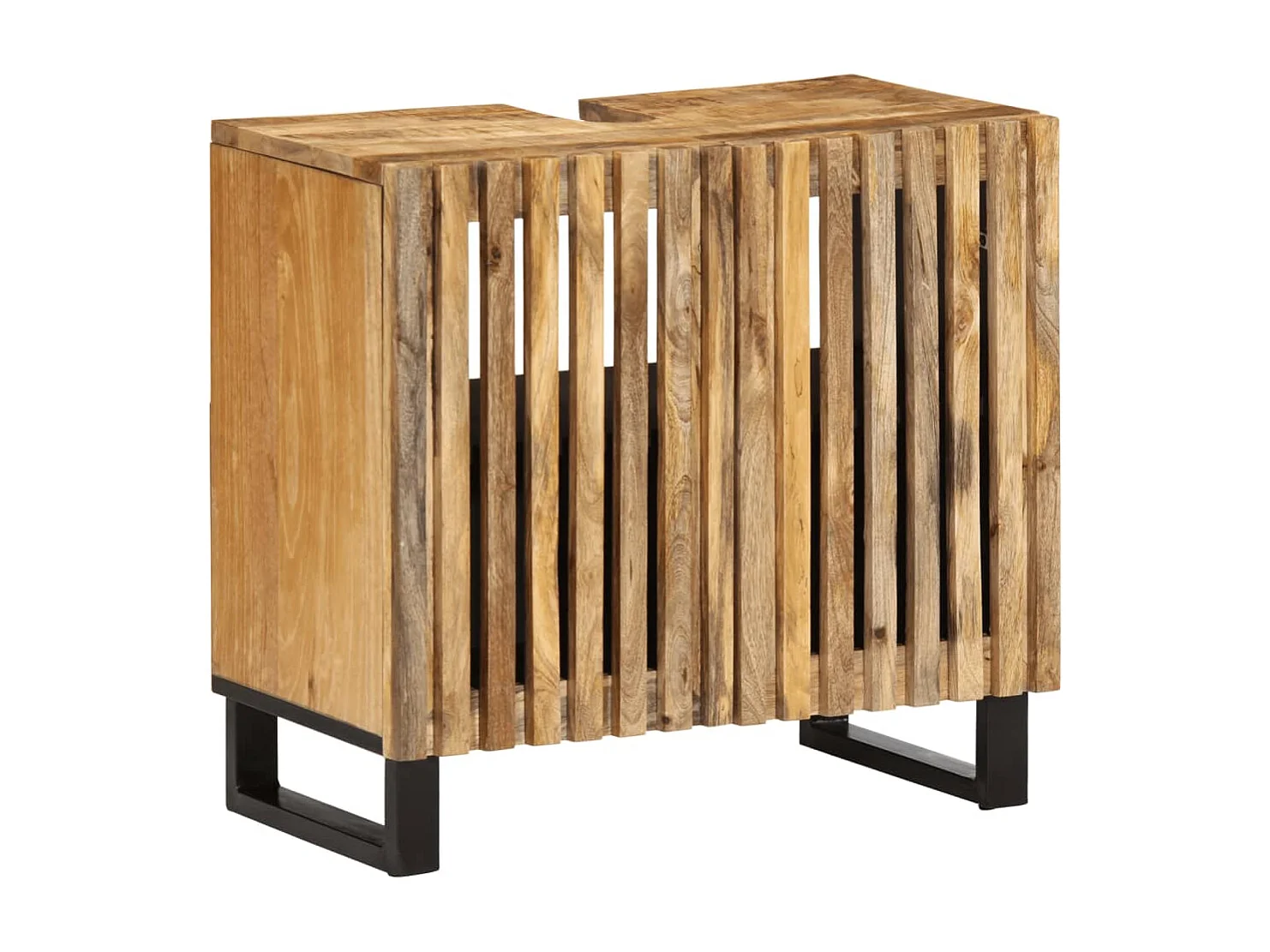 Badezimmer-Waschbeckenschrank 62x34x58cm aus massivem Mangoholz