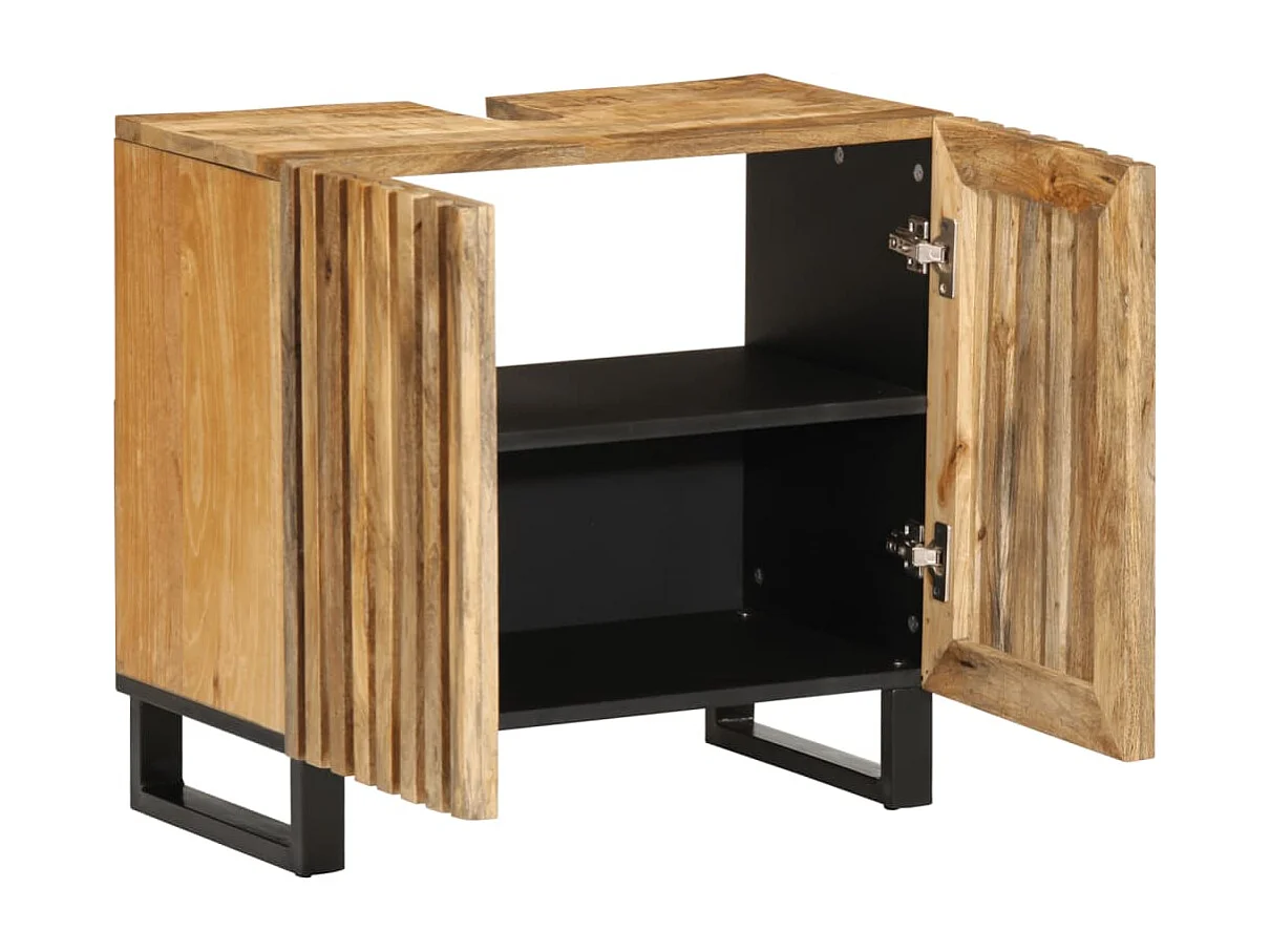 Badezimmer-Waschbeckenschrank 62x34x58cm aus massivem Mangoholz
