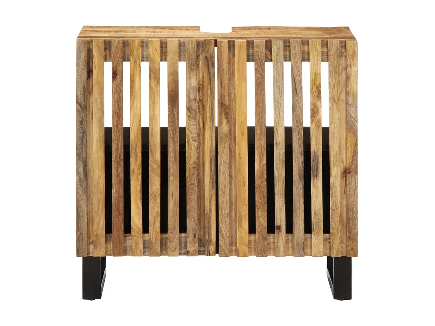 Badezimmer-Waschbeckenschrank 62x34x58cm aus massivem Mangoholz