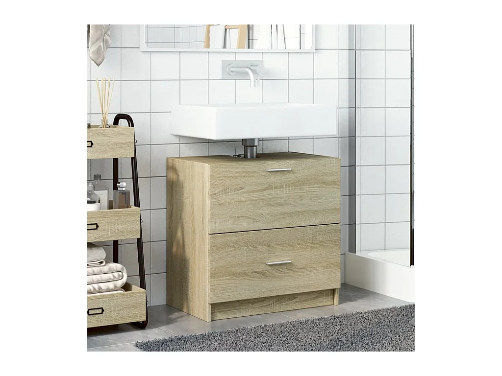 Armoire d'évier chêne sonoma 59x37x59 cm bois d'ingénierie