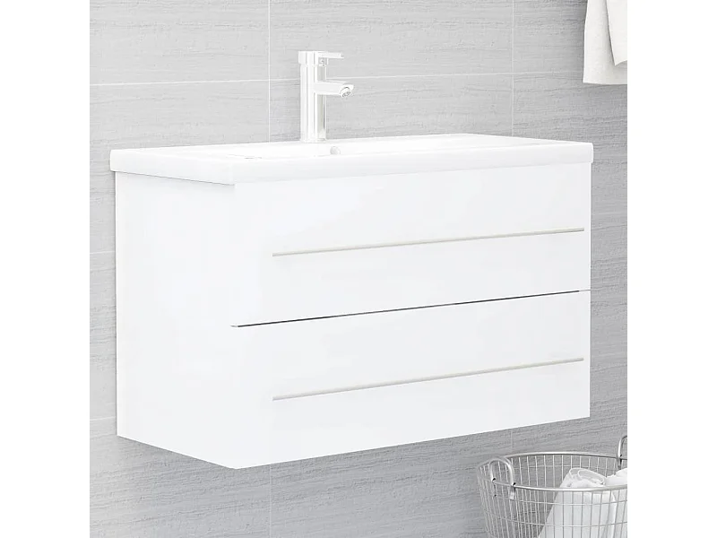 Armoire d'évier Blanc 80x38,5x48 cm Aggloméré