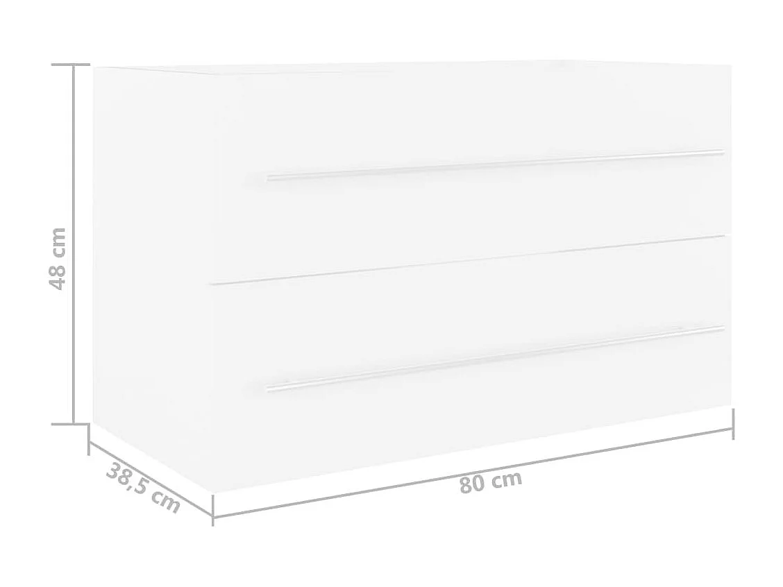 Armoire d'évier Blanc 80x38,5x48 cm Aggloméré