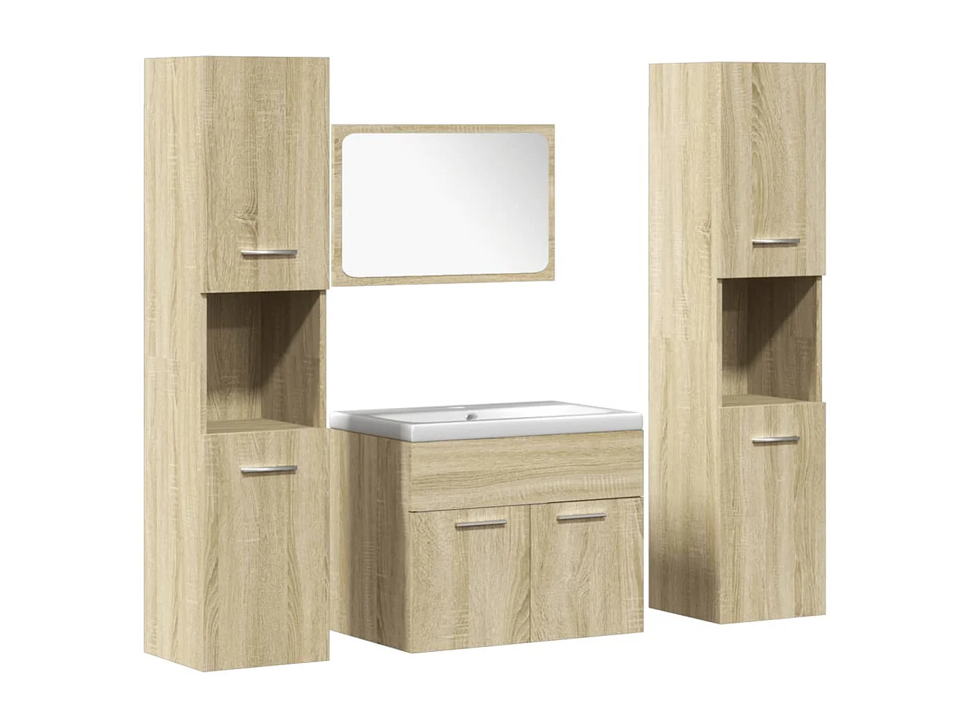 Set da bagno da 5 pezzi in rovere Sonoma