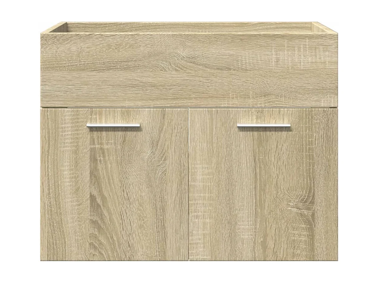 4-teiliges Badezimmer-Waschtischset aus Sonoma-Eiche