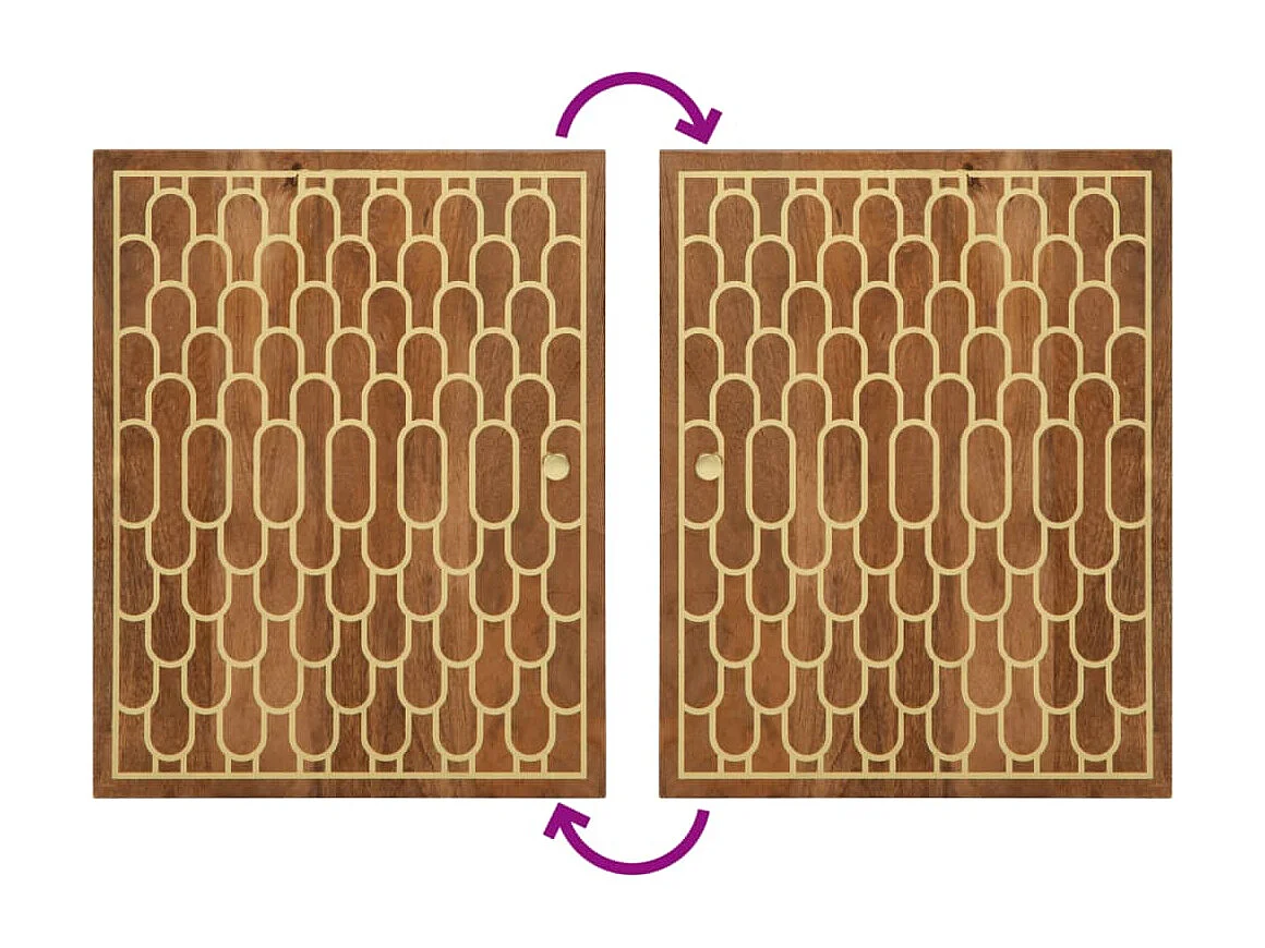 Set di mobili da bagno da 5 pezzi in legno massello di mango