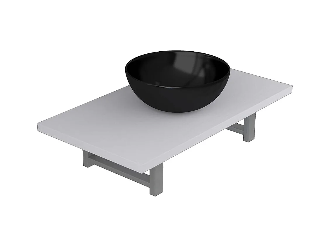 Mobile da bagno due pezzi in Ceramica Bianca