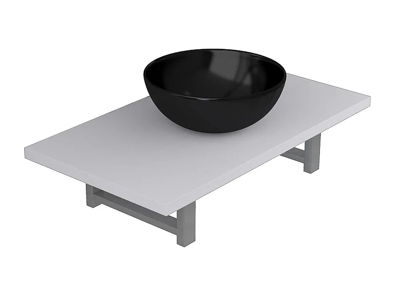 Mobile da bagno due pezzi in Ceramica Bianca