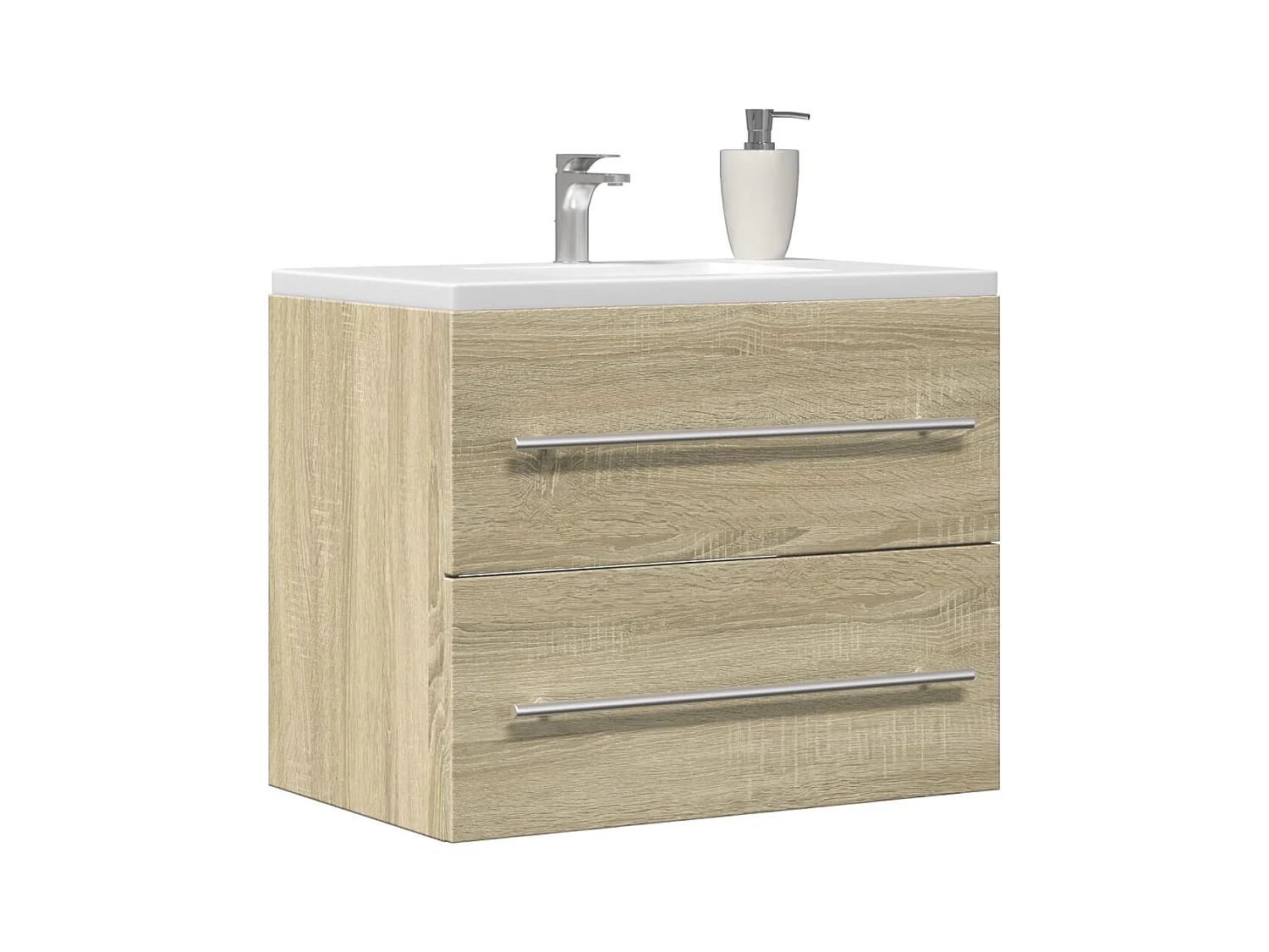 Waschbeckenunterschrank Sonoma-Eiche 60x38,5x48 cm Spanplatte