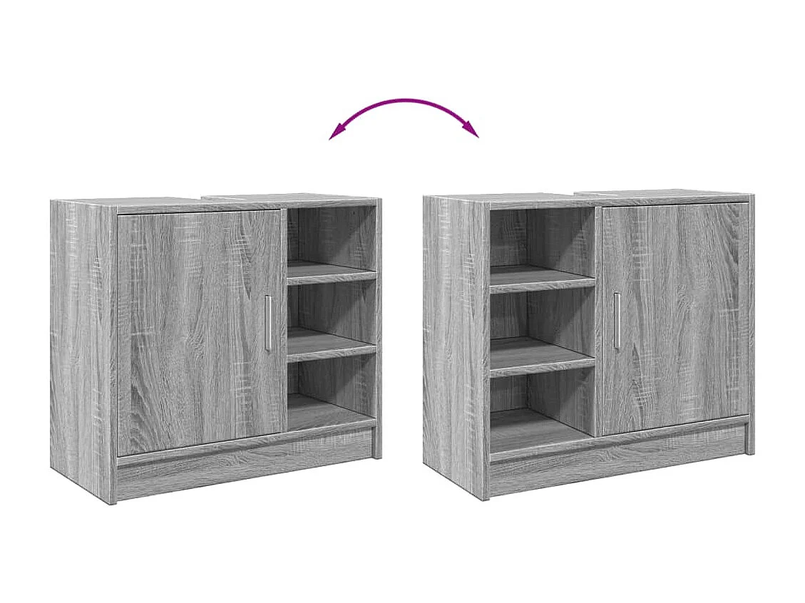 Mueble lavabo Sonoma gris 63x29x55 cm madera contrachapada