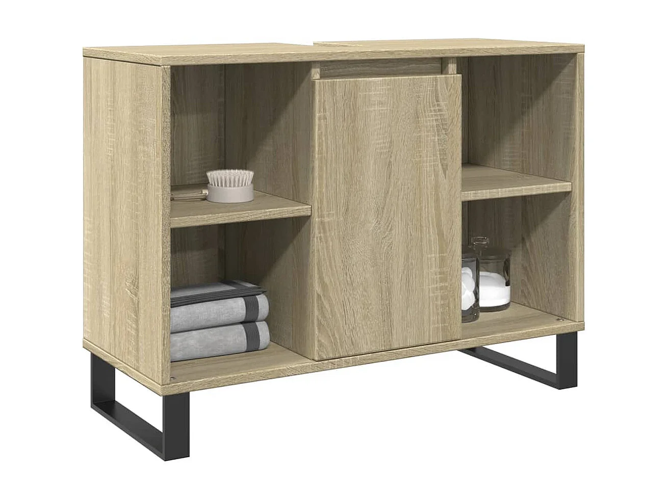 Armoire salle de bain chêne sonoma 80x33x60cm bois d'ingénierie