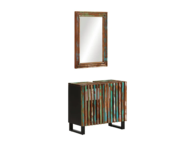 Ensemble de meubles de salle de bain 2 pcs bois massif d'acacia