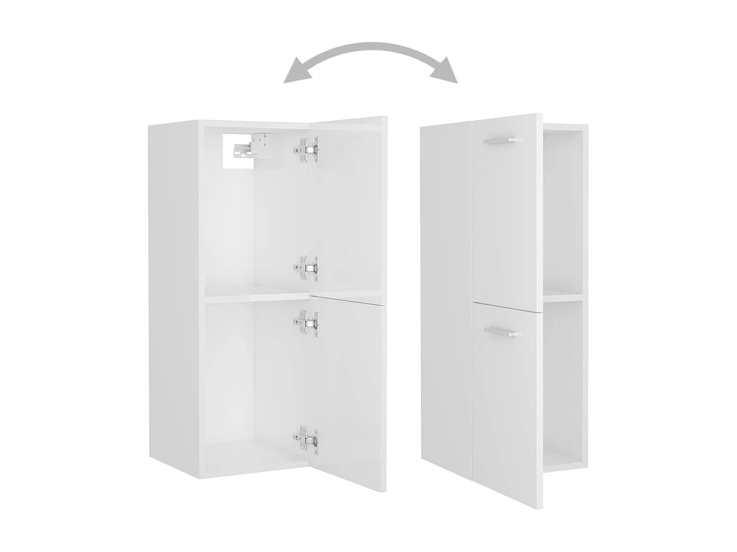 Ensemble de meubles de salle de bain Blanc brillant Aggloméré