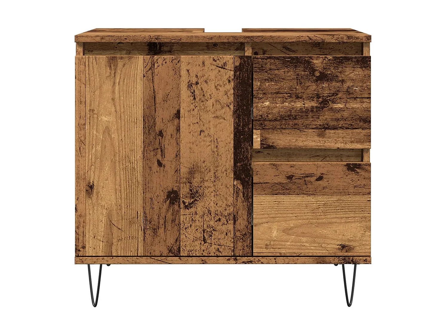 Waschbeckenunterschrank aus altem Holz, 65 x 33 x 60 cm