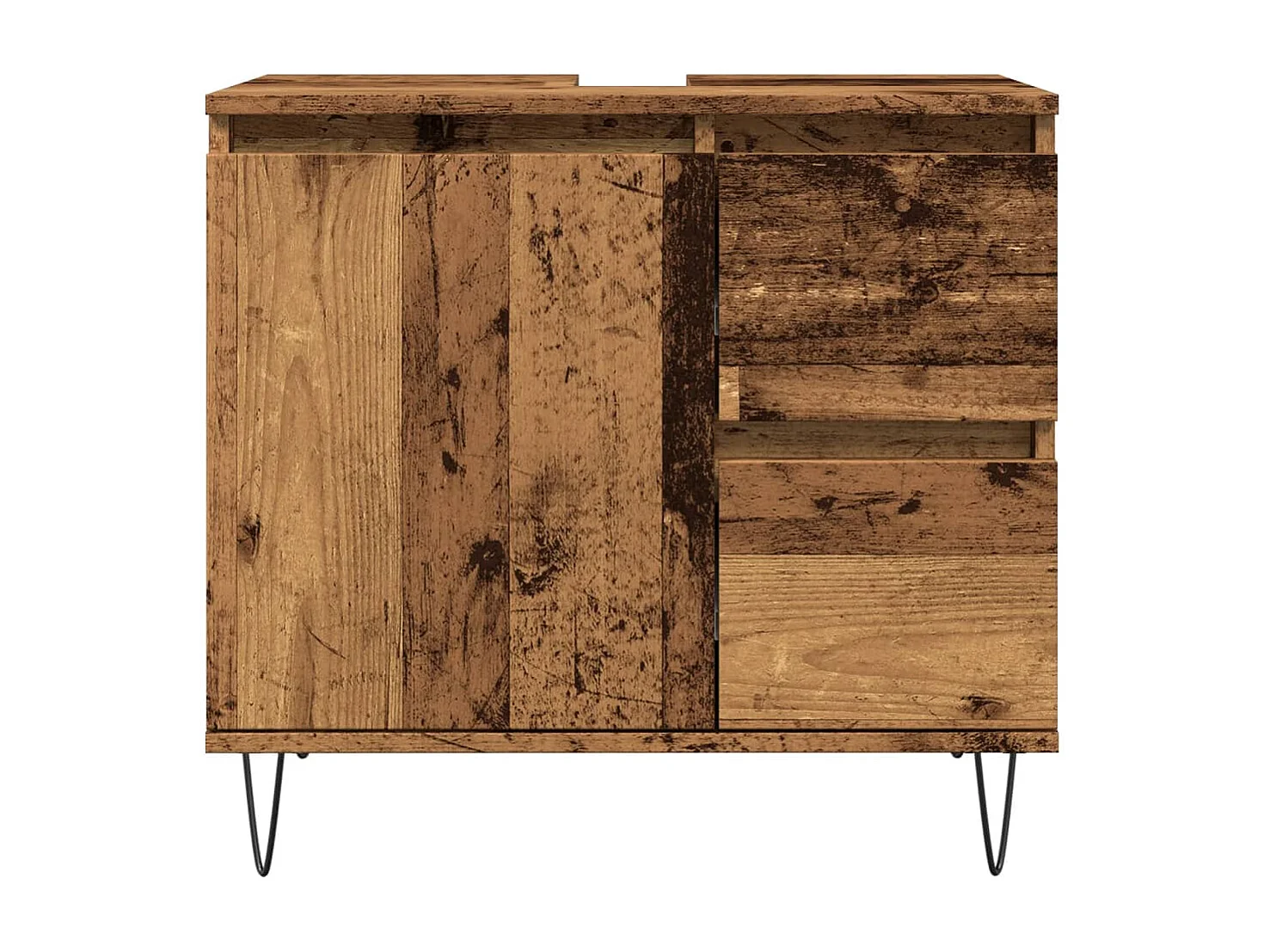 Waschbeckenunterschrank aus altem Holz, 65 x 33 x 60 cm