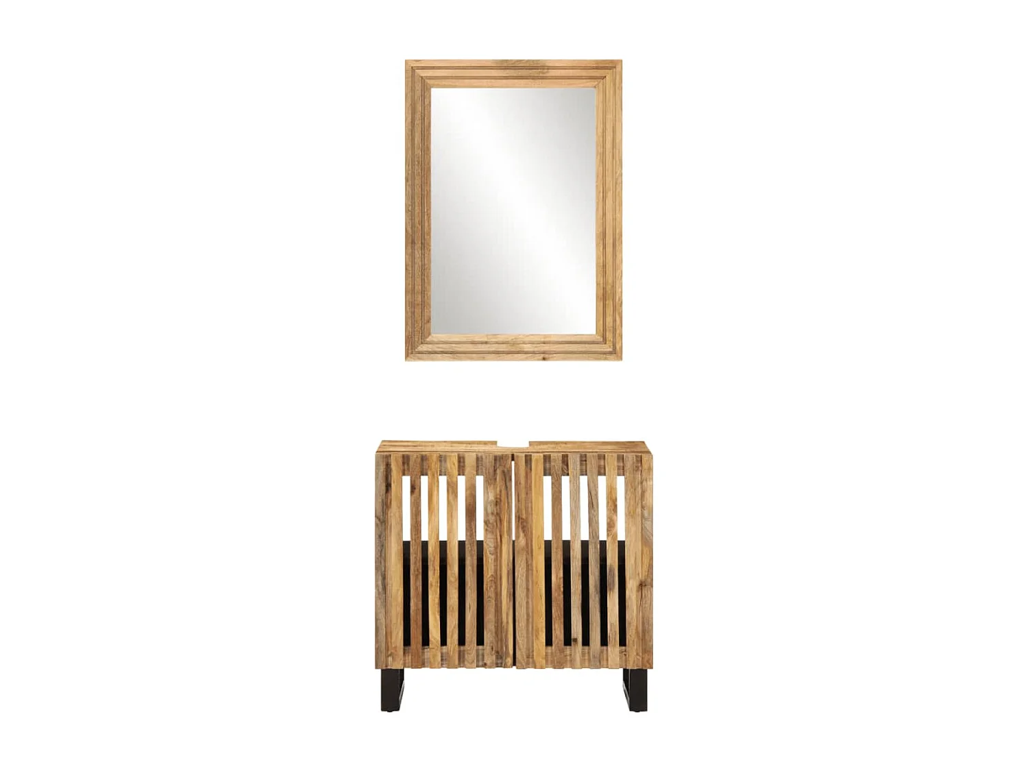 Ensemble de meubles de bain 2 pcs bois massif de manguier brut