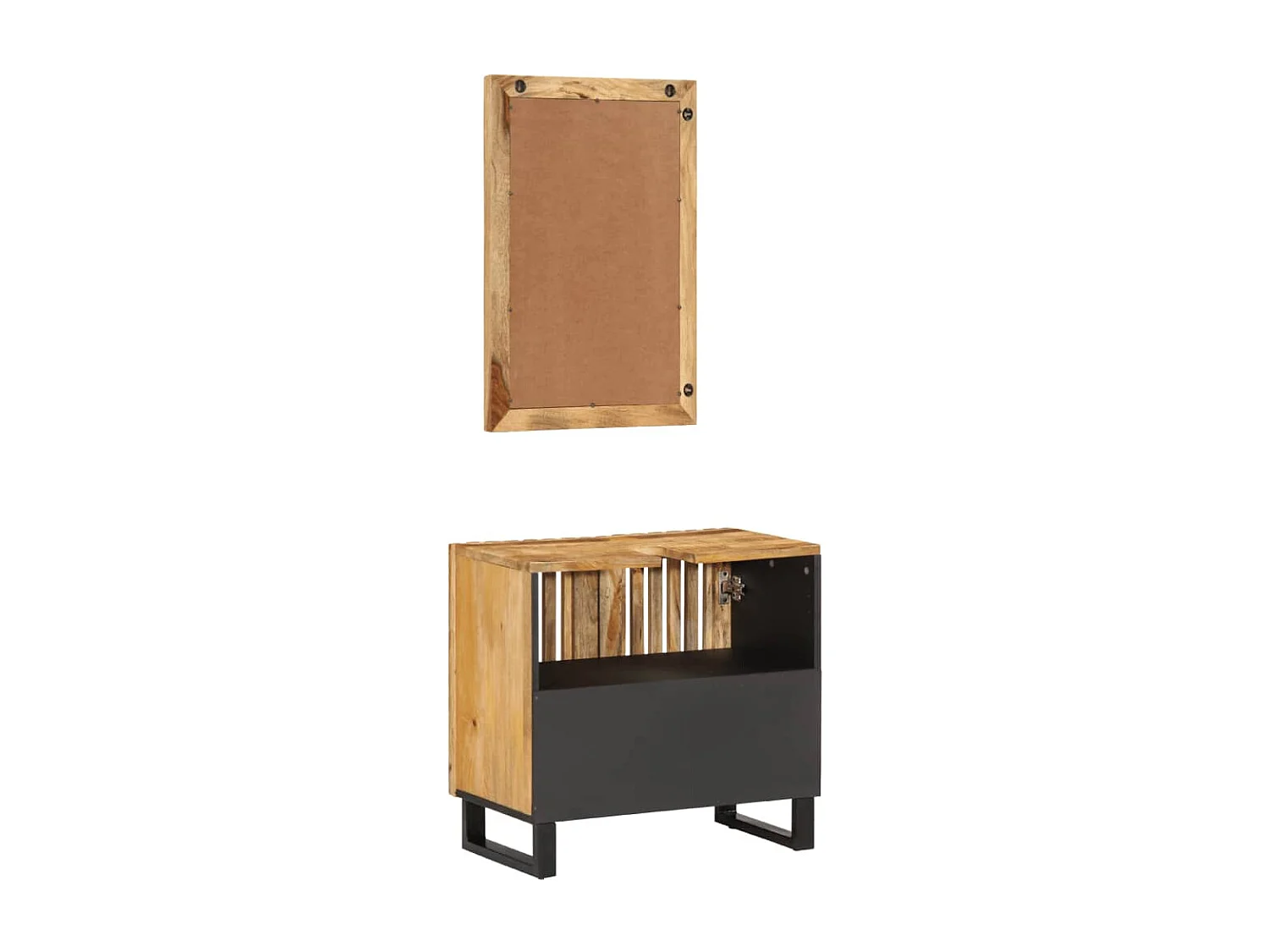 Ensemble de meubles de bain 2 pcs bois massif de manguier brut