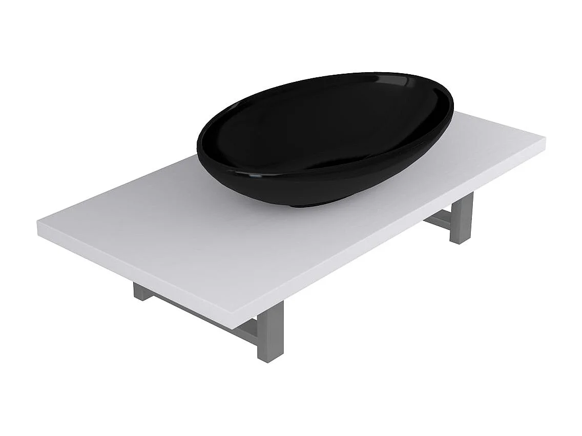 Mobile da bagno due pezzi in Ceramica Bianca