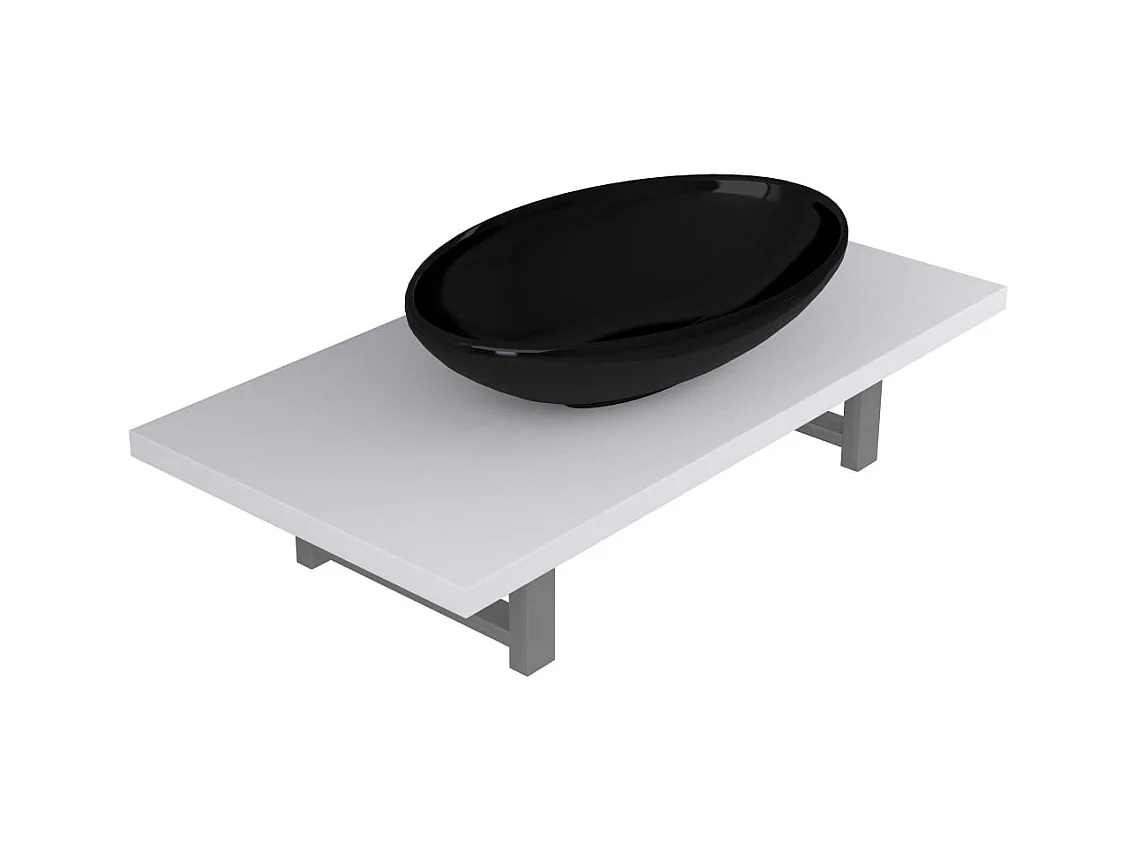 Mobile da bagno due pezzi in Ceramica Bianca