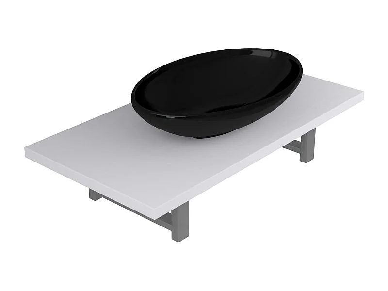 Mobile da bagno due pezzi in Ceramica Bianca